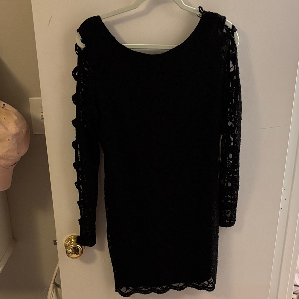 Macy's Black Lace Long Sleeve Dress